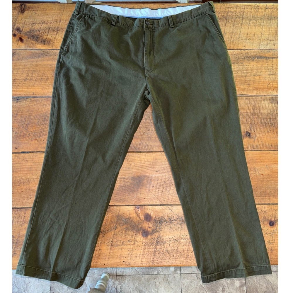 Polo Ralph Lauren Mens Olive Green Khaki Classic Fit Straight Leg Pants 46Bx30